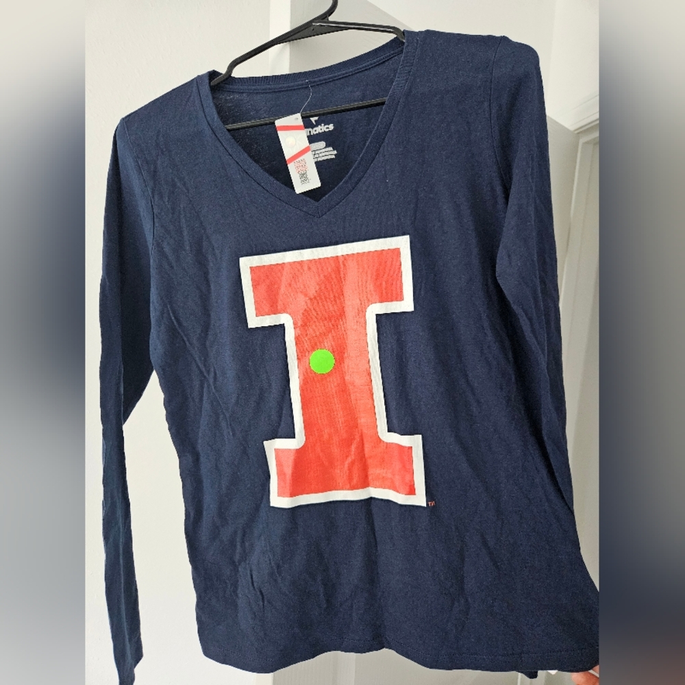 Women's Small Blue Long Sleeve Shirt University of Illinois Fighting Illinis